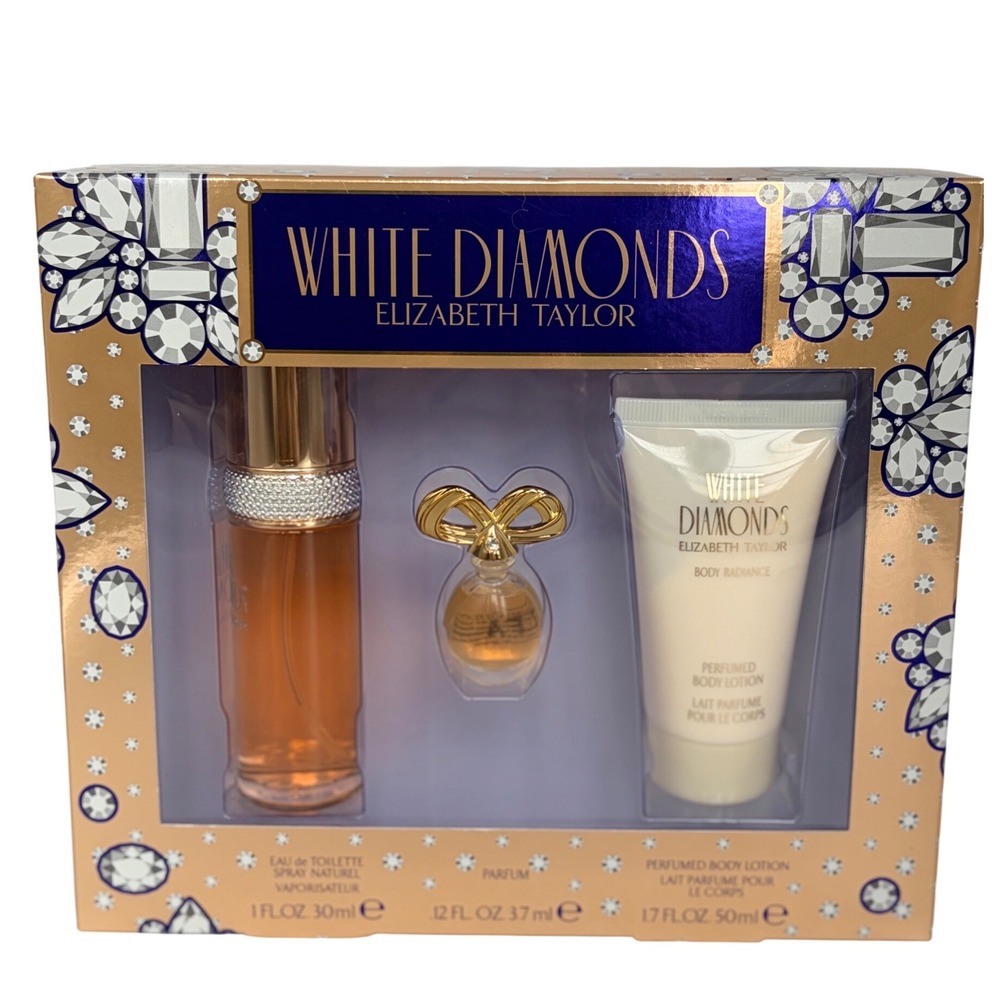 Elizabeth Taylor‎ White Diamonds 3 Piece Fragrance Set EDT Parfum Body Lotion